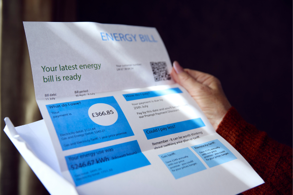 Image of an energy bill | solar energy 