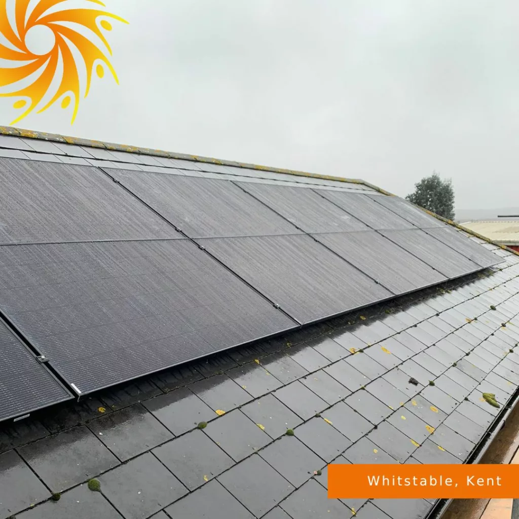 Solar panels in whitstable kent case study image shwoing new solar pv installation