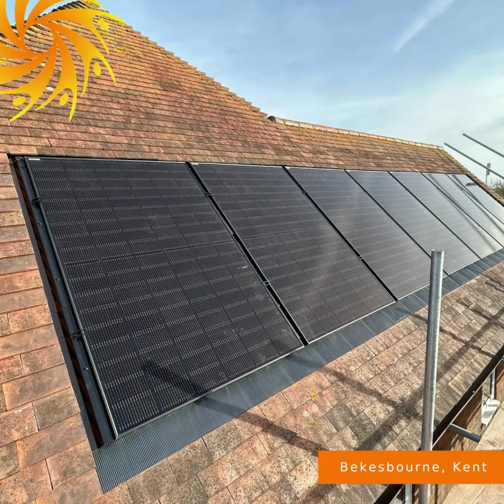 Solar panels in kent installation at bekesbourne near canterbury